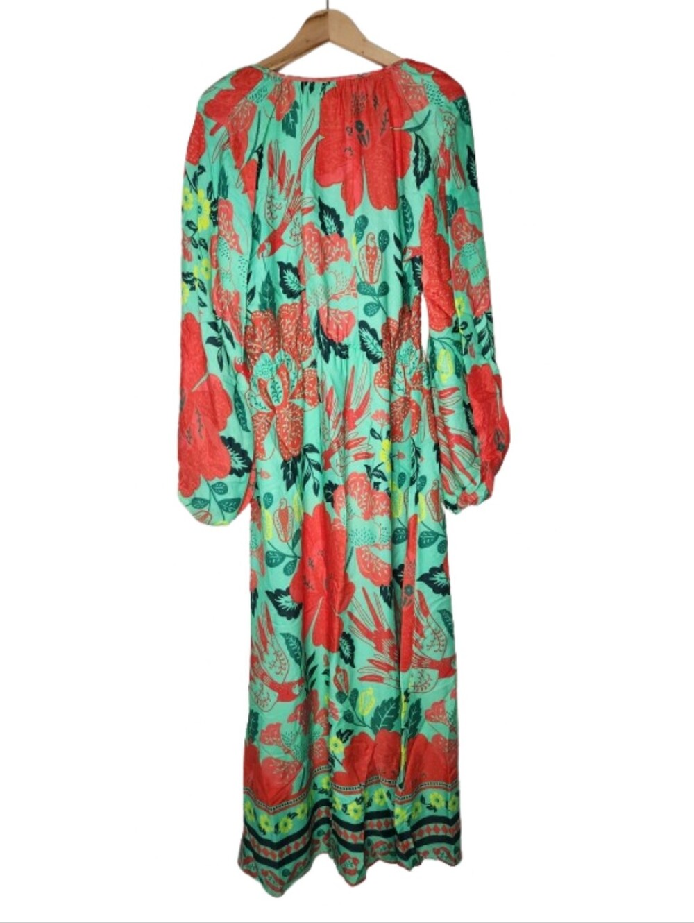 Farm x Anthropologie Poppy Print Maxi Dress Womens Large Pockets Rio - Picture 6 of 12